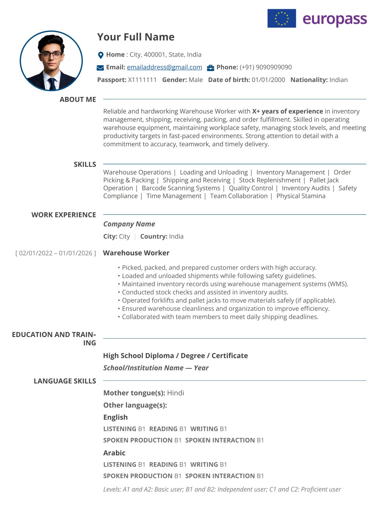 Europass CV + Cover Letter ATS Friendly Elegant Style - Image 2