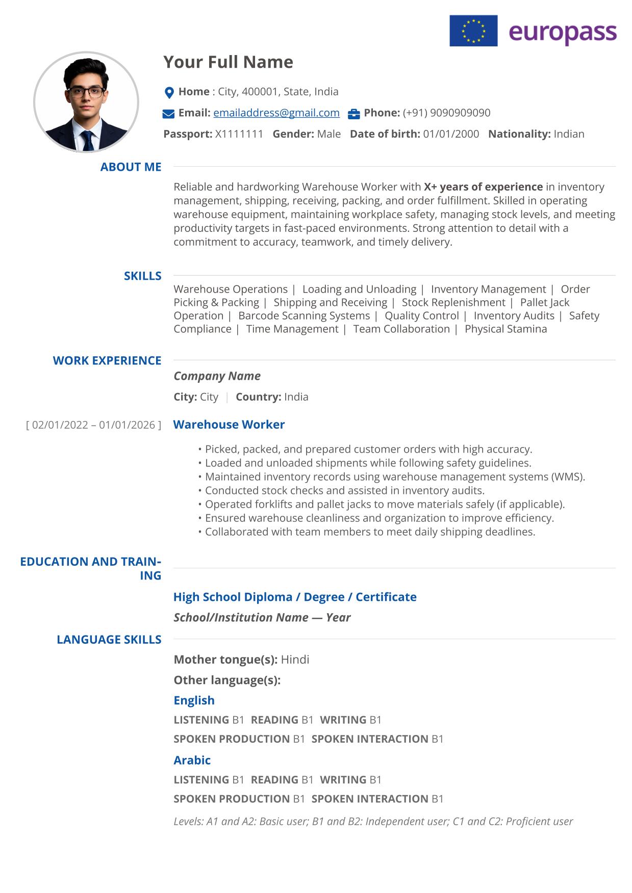 Europass CV + Cover Letter ATS Friendly Elegant Style - Image 4