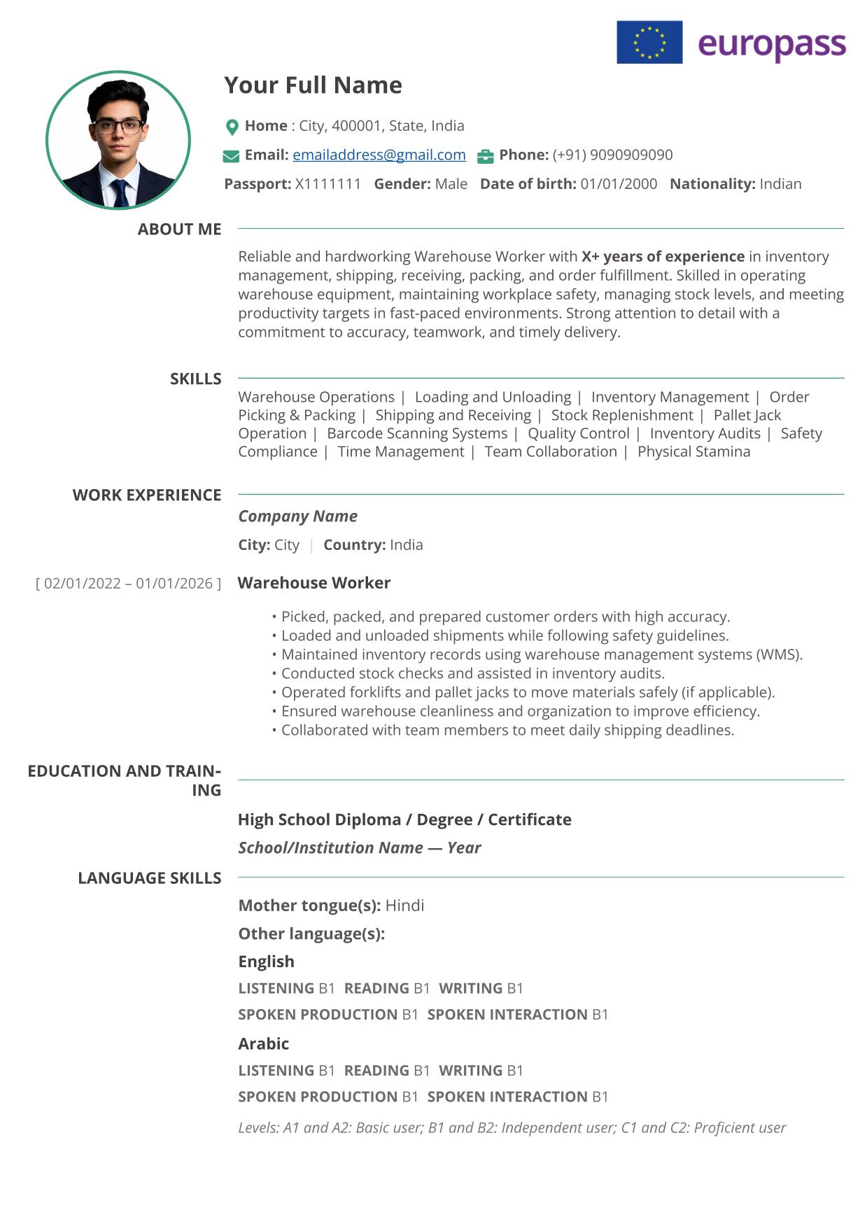 Europass CV + Cover Letter ATS Friendly Elegant Style - Image 5