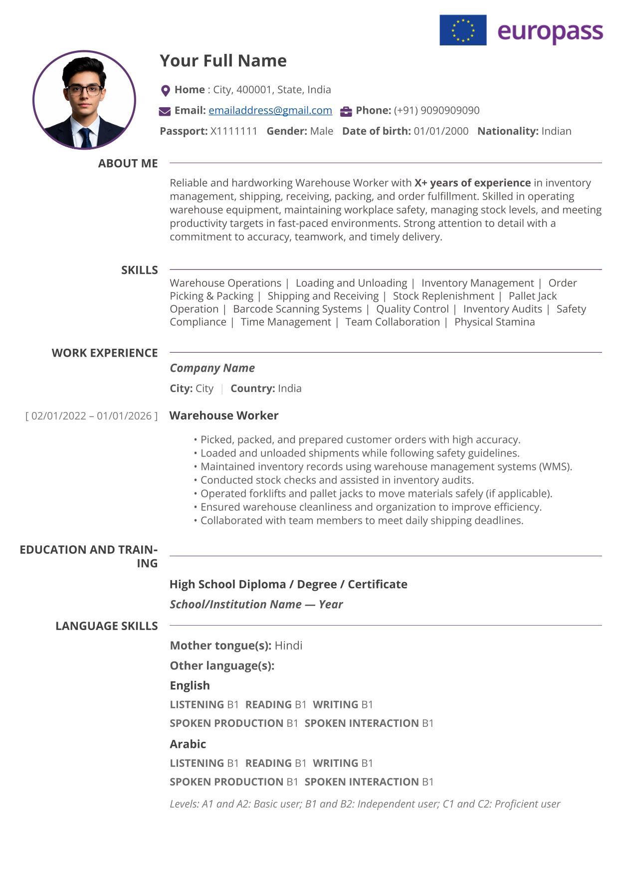 Europass CV + Cover Letter ATS Friendly Elegant Style - Image 6