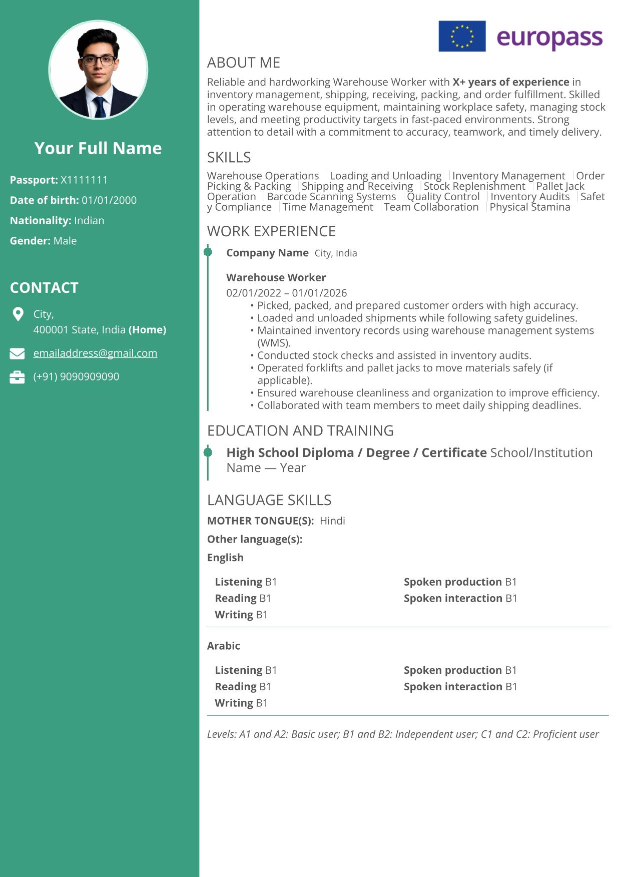 Europass CV + Cover Letter ATS Friendly Timeline Style - Image 4