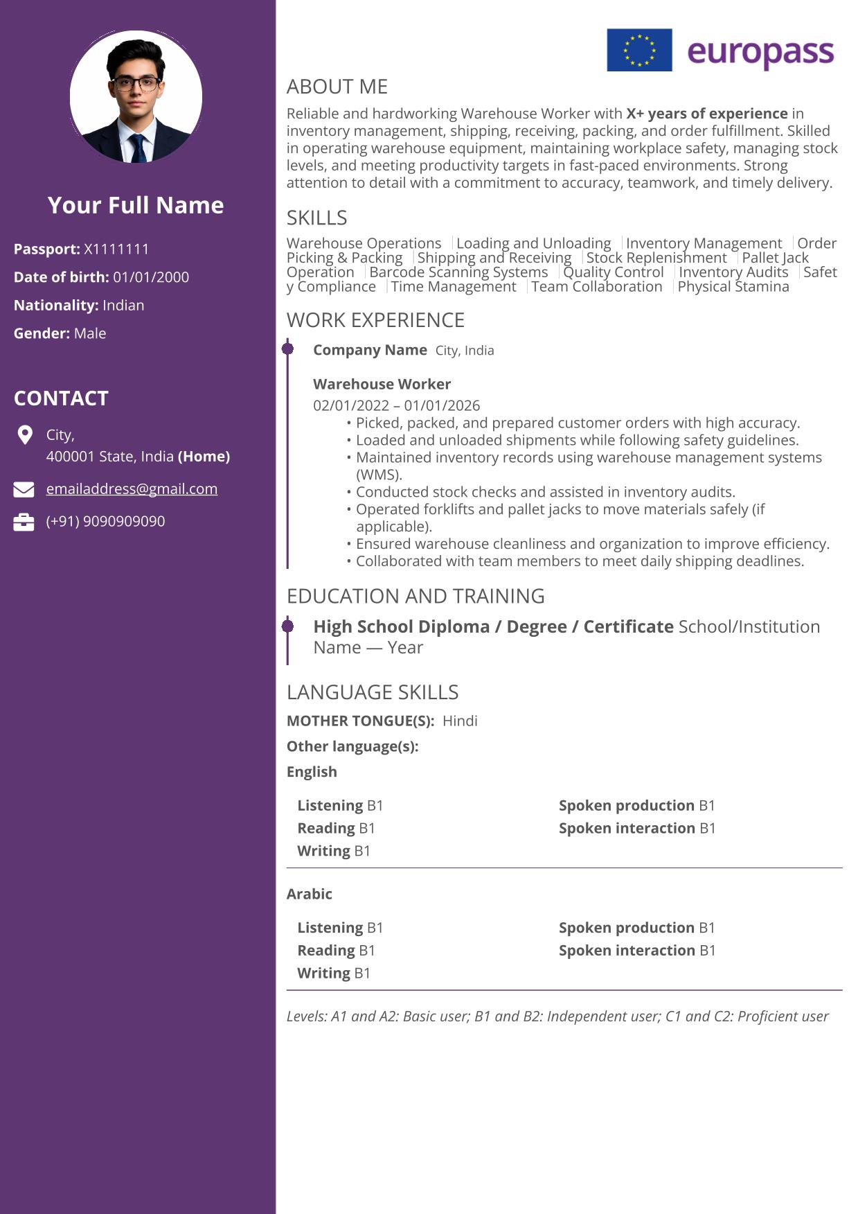 Europass CV + Cover Letter ATS Friendly Timeline Style - Image 2